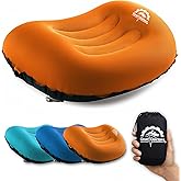 Gear Doctors 3.5oz Compact Ultralight Inflatable Camping Pillow—Inflatable Camp Pillow—Backpacking Pillows Ultralight—Camping Pillows for Sleeping, Hiking, Travel, Beach, Office, Neck, Lumper [Orange]