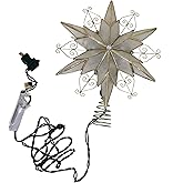 Kurt Adler 10-Light 6-Point Capiz Star Treetop with Scroll Design