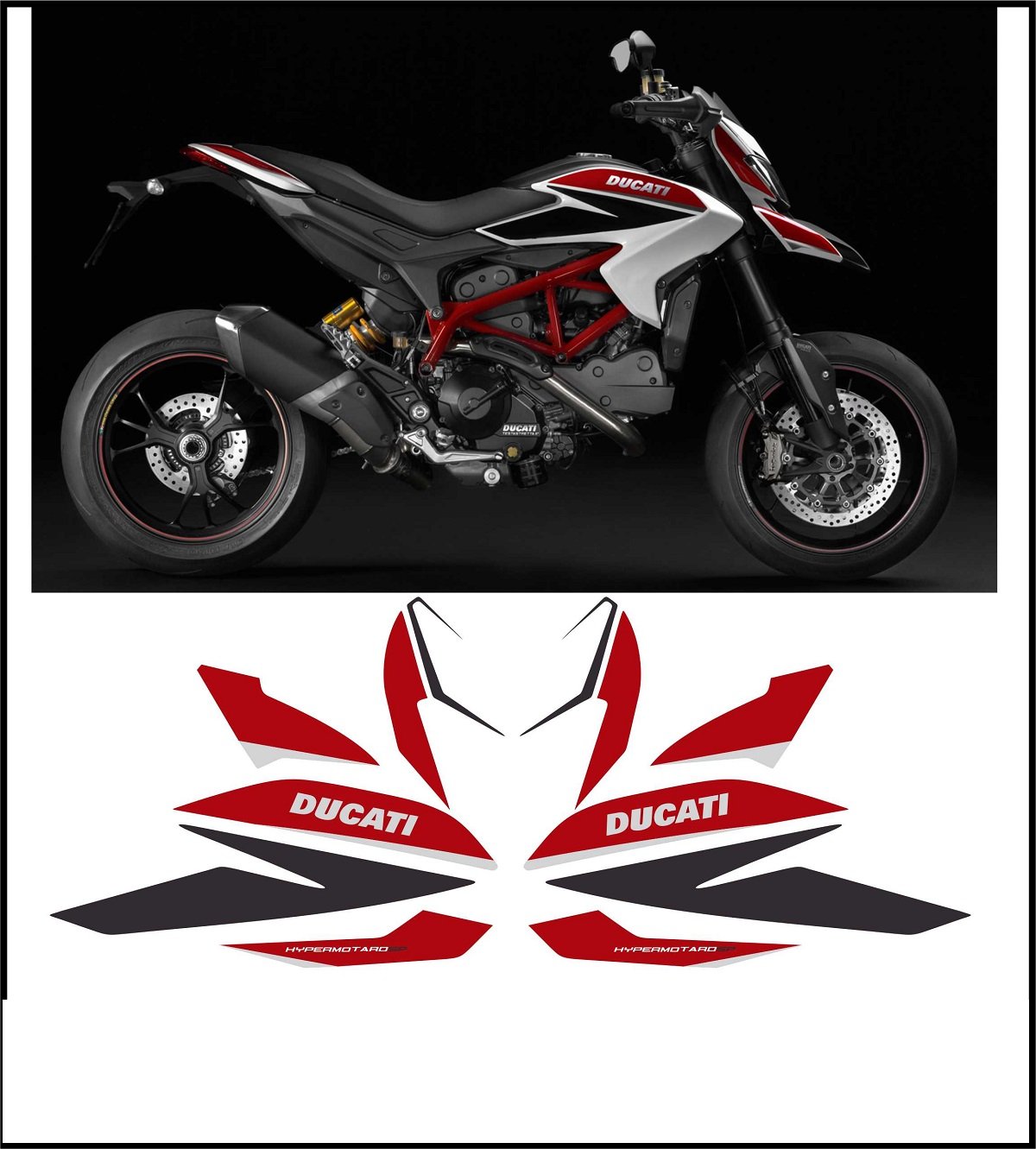 Kit adesivi decal stikers DUCATI HYPERMOTARD 821 SP 2013 2014 (ability