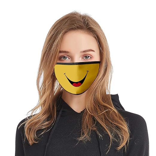 Unisex Smile Smiley Adjustable Face Mask Reusable Washable Facial Masks