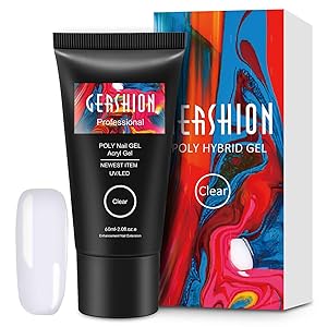Gershion Clear Poly Nail Gel 60ML 2.02oz High Capacity Nail Extension Gel Builder Gel Trendy Nail Salon Nail Art Design DIY at Home Beginner Friendly