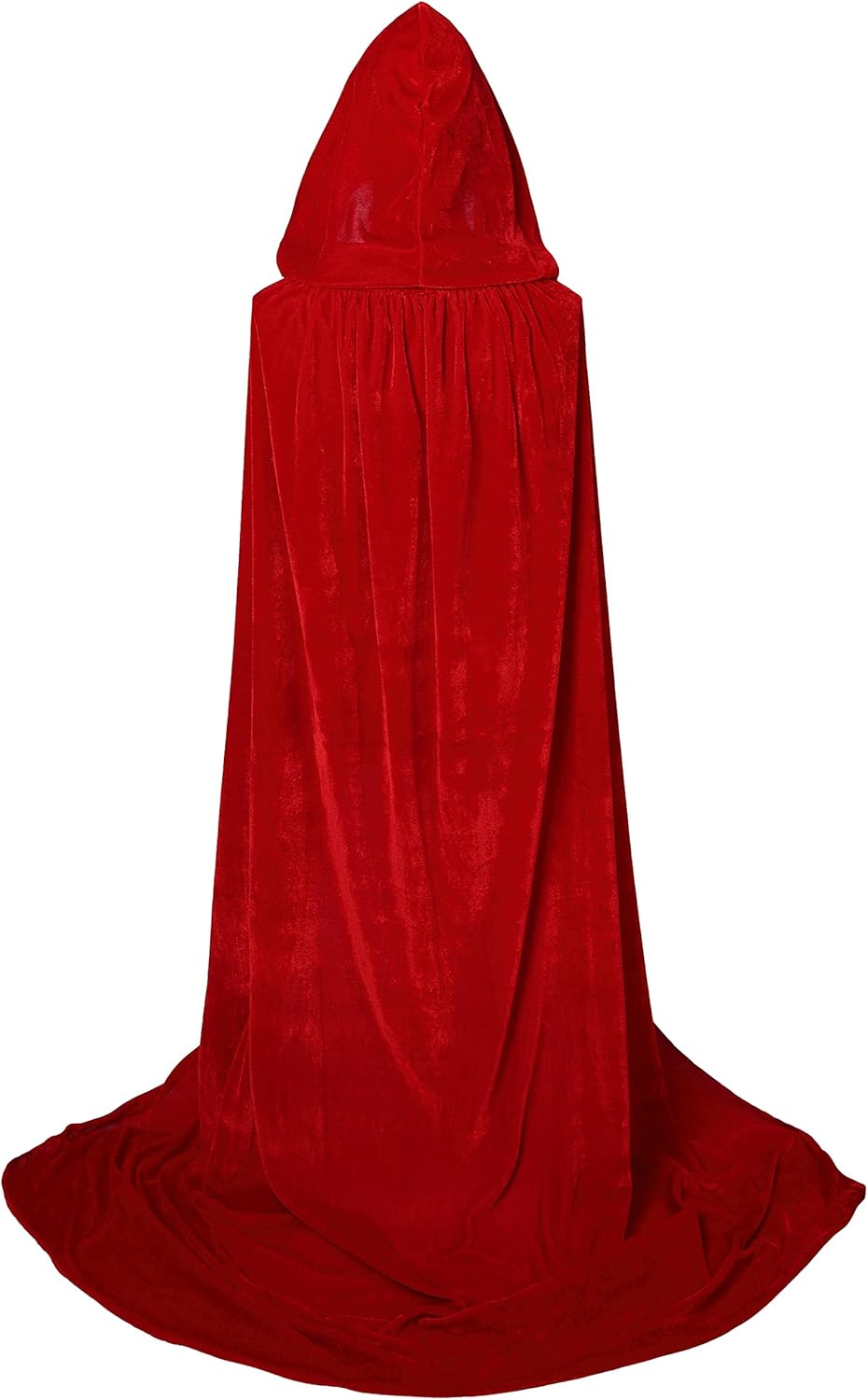VGLOOK Full Length Hooded Cloak Long Velvet Cape for Christmas Halloween Cosplay Costumes 59inch Red: Clothing