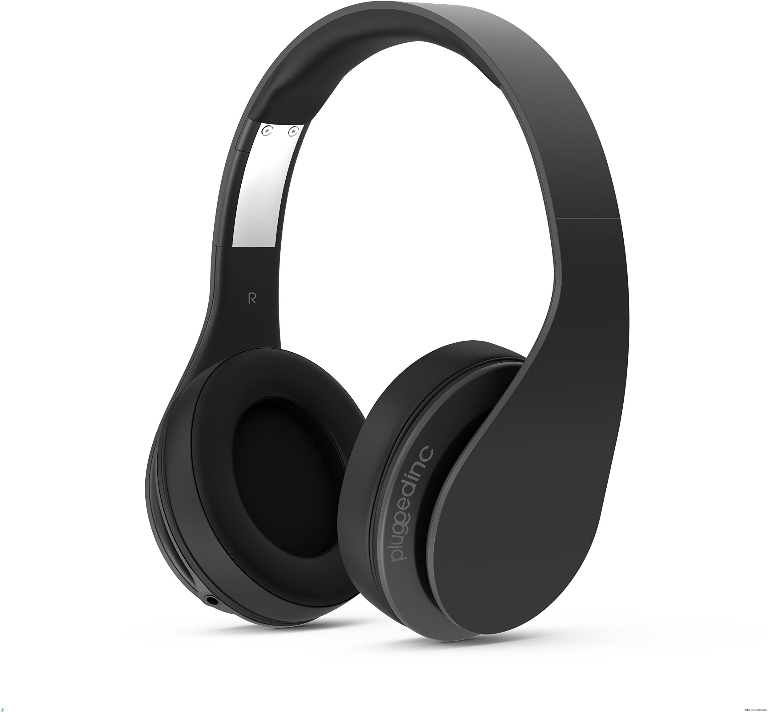 Plugged Inc. CS-PHA GS1213 Crown Headphones with Microphone, Black