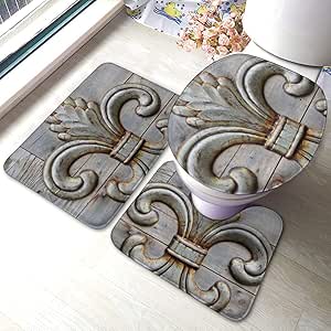 RedBeans - Juego de 3 Alfombrillas de baño Antideslizantes de Franela