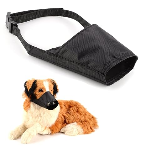 Surepromise Maulkorb Maulband Hunde Katze Mask Beisskorb Maulschlaufe Nylonmaulkorb Training Schwarz XXL-S