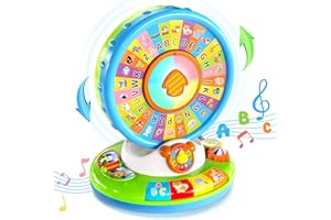 Duchong Learning Toy for Kids 1 2 3 Year Old Boys Girls, Spin and Sing Alphabet Zoo with Sounds, Interactive Educational Toys for Toddler 2-3, First Christmas 1st Birthday Gifts Toy