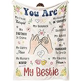 BeneCharm Valentines for Women, Best Friend Birthday Gifts, Friendship Gift for Female on Mothers Day Graduation Christmas, Bestie Blanket 60" x 50"