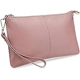YALUXE Genuine Leather Wristlet Handbags Purses Cell Phone Pocket Clutch Wallet Crossbody Bags for Women