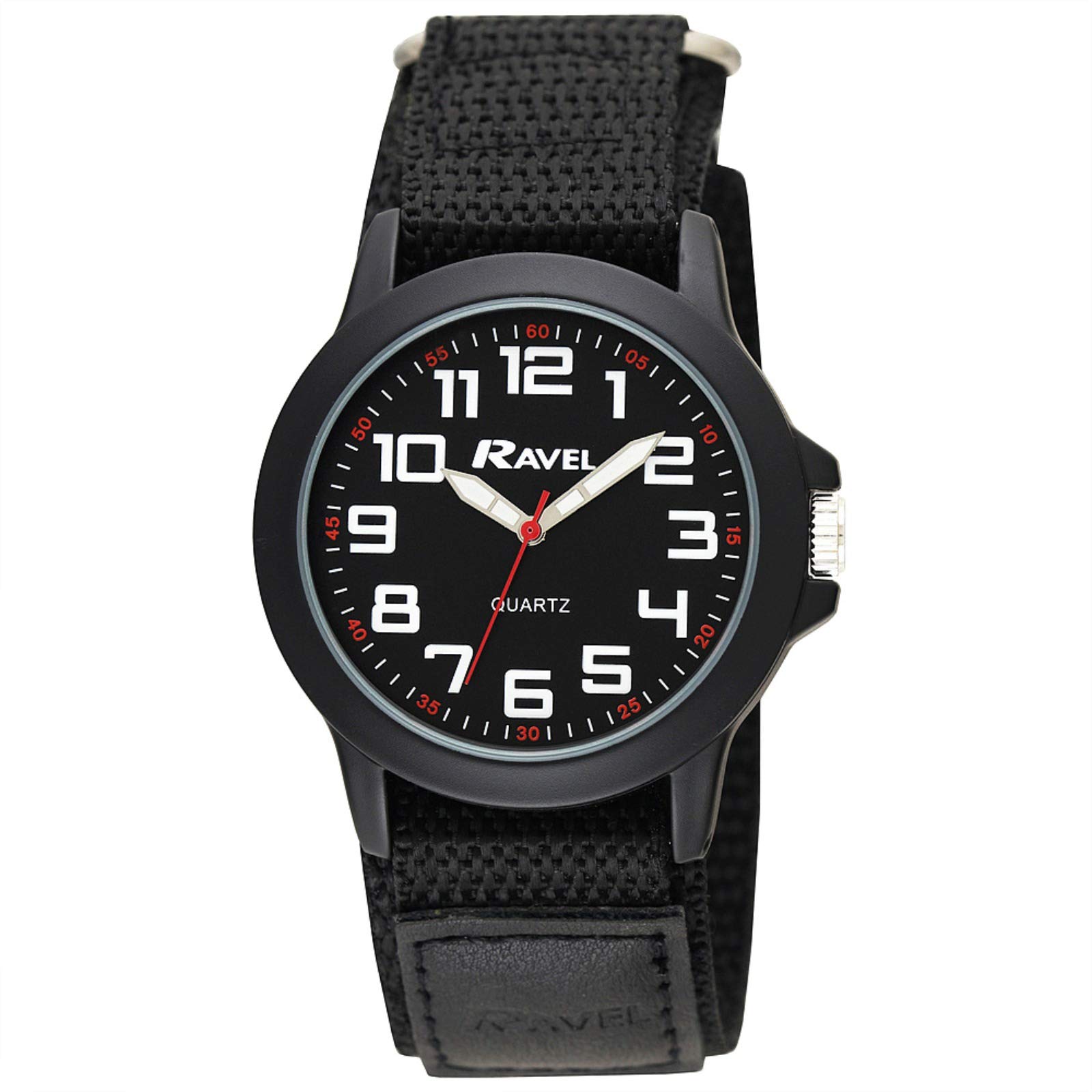 Ravel - Modern Work Watch for Men with Easy Attachment Strap, Black dial, Strap