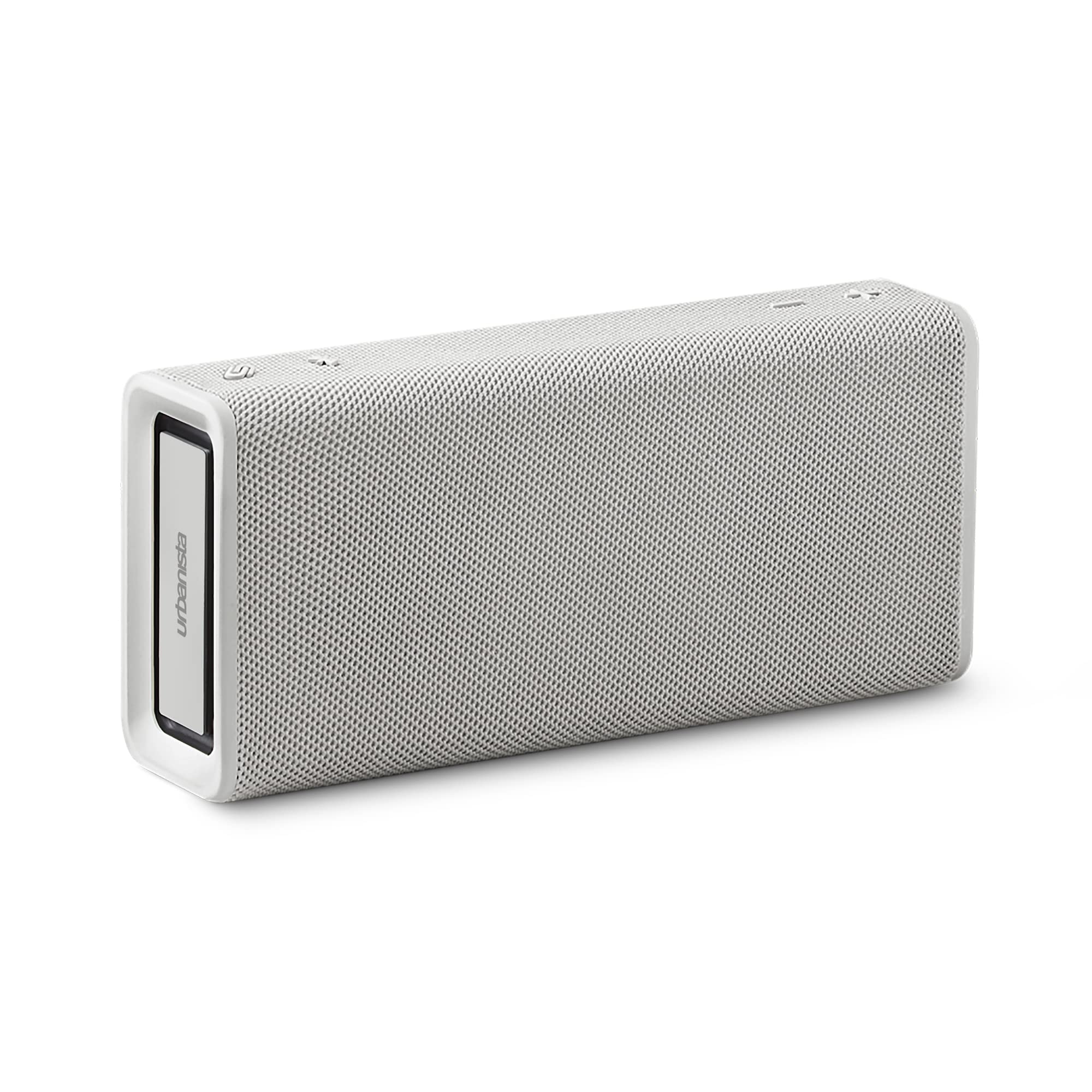 Urbanista Brisbane Plus Bluetooth 5.3 Speaker, Portable Wireless Speaker with Second System Pairing for Stereo Playback, 60H Playtime, IPX5 Water Resistant, USB C Charging, White Mist