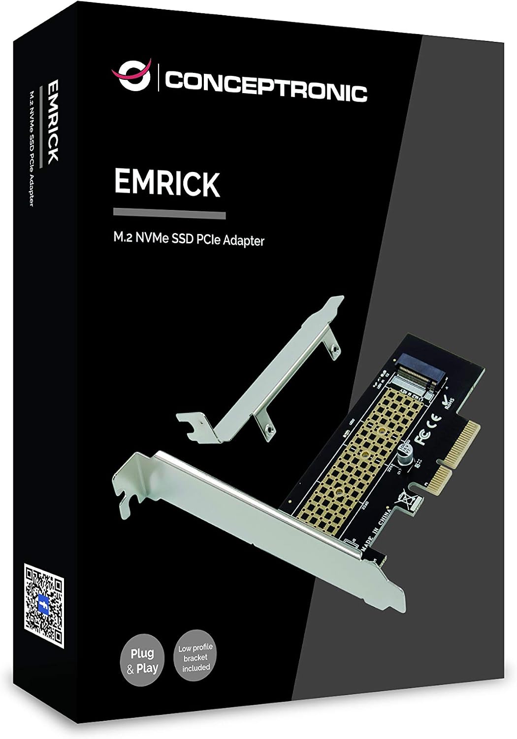 Conceptronic EMRICK05B PCI Express Card M.2 NVMe SSD PCIe Adapter, Gold - Image 4