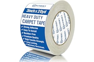 KAIWO Heavy Duty Carpet Tape Double Sided 3 in x 20 YD Rug Tape for Area Rugs on Carpet, Perfect Rug Gripper for Holding Area Rugs, Hardwood Floors, Outdoor Rugs, Stair Treads, White