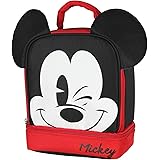 Mickey Mouse Dual Compartment 3D Ears Winking Mickey Insulated Lunch Box