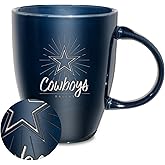 Rico Industries NFL Football Sunburst 18oz Laser Engraved Ceramic Lustre Mug