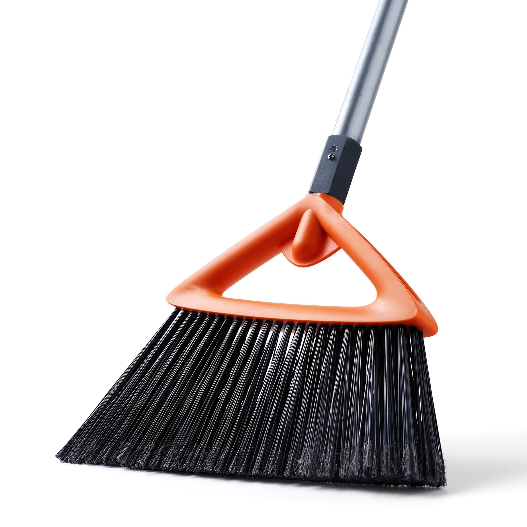 Outdoor Brooms for Sweeping Patio, Commercial Grade Heavy Duty Broom with Stiff Bristle for Sweeping Garage,Deck,Kitchen,Straw, Outside Broom for Cleaning Pet Hair,Weeds,Leaves,Grey
