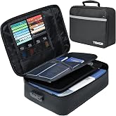 Document Bag with Lock, Fireproof File Storage Case with Water-Resistant, TENKER Organizer Box for Document, Safe Portable Travel Home Organizer for Laptop, Files, Certificates, Black(15''x11''x4'')