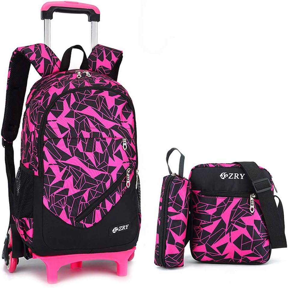 Rolling Backpack Set Trolley Travel suitcase Wheeled School Bag+Shoulder bag+Pouch 3 in 1 unisex