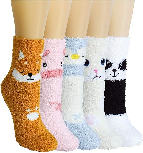 Amazon レディース もこもこソックス 靴下 ミドル ルームソックス Chrleisure コーラルフリース 冷え取り靴下 部屋着 睡眠 ソックス Dw 5 ソックス 通販