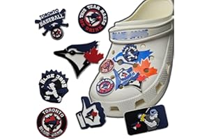 7PCS Toronto Baseball Team Clogs Shoe Charm – Blue Jay Inspired Custom Shoe Charms for Clogs, Sandals, Wristbands | Canadian 