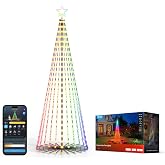 Govee Christmas Cone Tree Lights, 9ft 610 LEDs RGBIC Christmas Tree Light | Smart App Control, IP67 Waterproof Outdoor String Lights for Halloween Christmas Decorations, 100+ Scene Modes, Music Sync