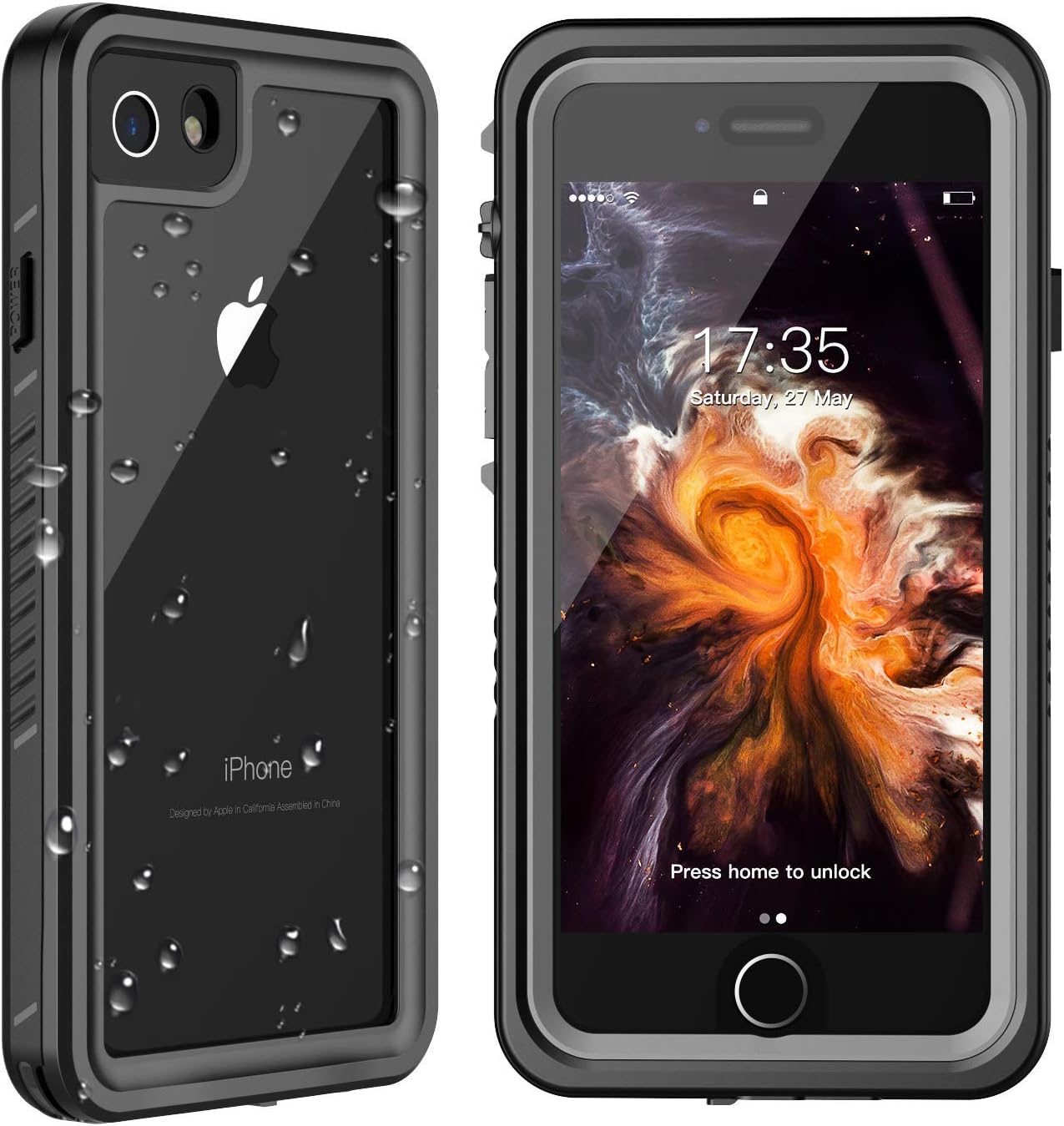 MYJOJO iPhone 7 Waterproof Case iPhone 8 Waterproof Case, 2019 Full Body Protective Shockproof Sandproof Dirtproof IP68 Underwater Outdoor Waterproof Case for iPhone 7 & iPhone 8