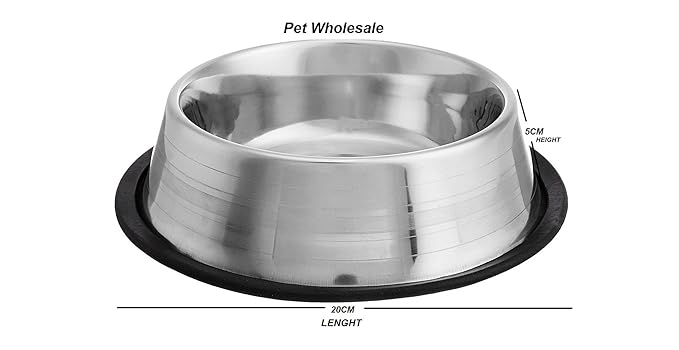 MUNCHOS Dog Feeding Stainless Steel Bowl for Small Dogs (1 Piece) - 460ML