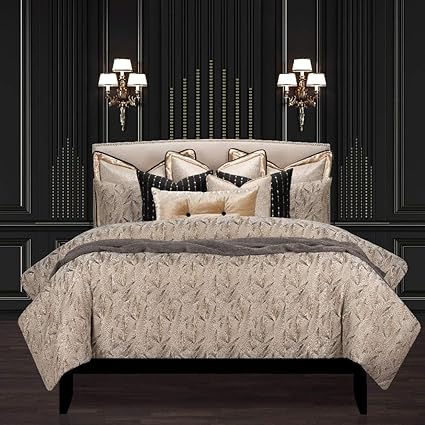 Amazon Com Hnu 6 Piece Beige Cal King Bedding Set