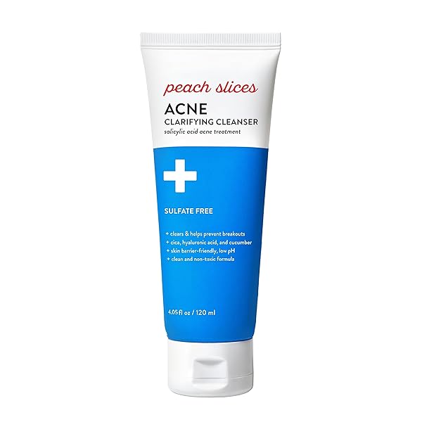 PEACH SLICES | ACNE CLARIFYING CLEANSER | DEEP CLEANS & PREVENTS ACNE | 2% SALICYLIC ACID | HYALURONIC ACID | SULFATE-FREE | HYDRATES & CALMS SKIN | GENTLE FORMULA | FACE WASH | CRUELTY-FREE | 4 OZ