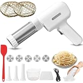 Idiyappam Maker Electric, Automatic Idiyappam, Noodle, Murukku, Farsan Sev, Pasta Maker, Handheld electric pasta maker, 5-in-1 Cordless pasta maker for kitchen (White)