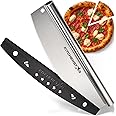 KitchenStar 14-Inch Pizza Cutter Rocker Blade - Sharp Stainless Steel Slicer Knife, Protective Cover, Dishwasher Safe, Large 