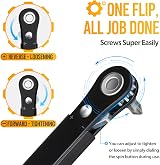 HELEMAN Mini Ratchet Angled Screwdriver Set for Tight Spaces - Tools for Dad view 4