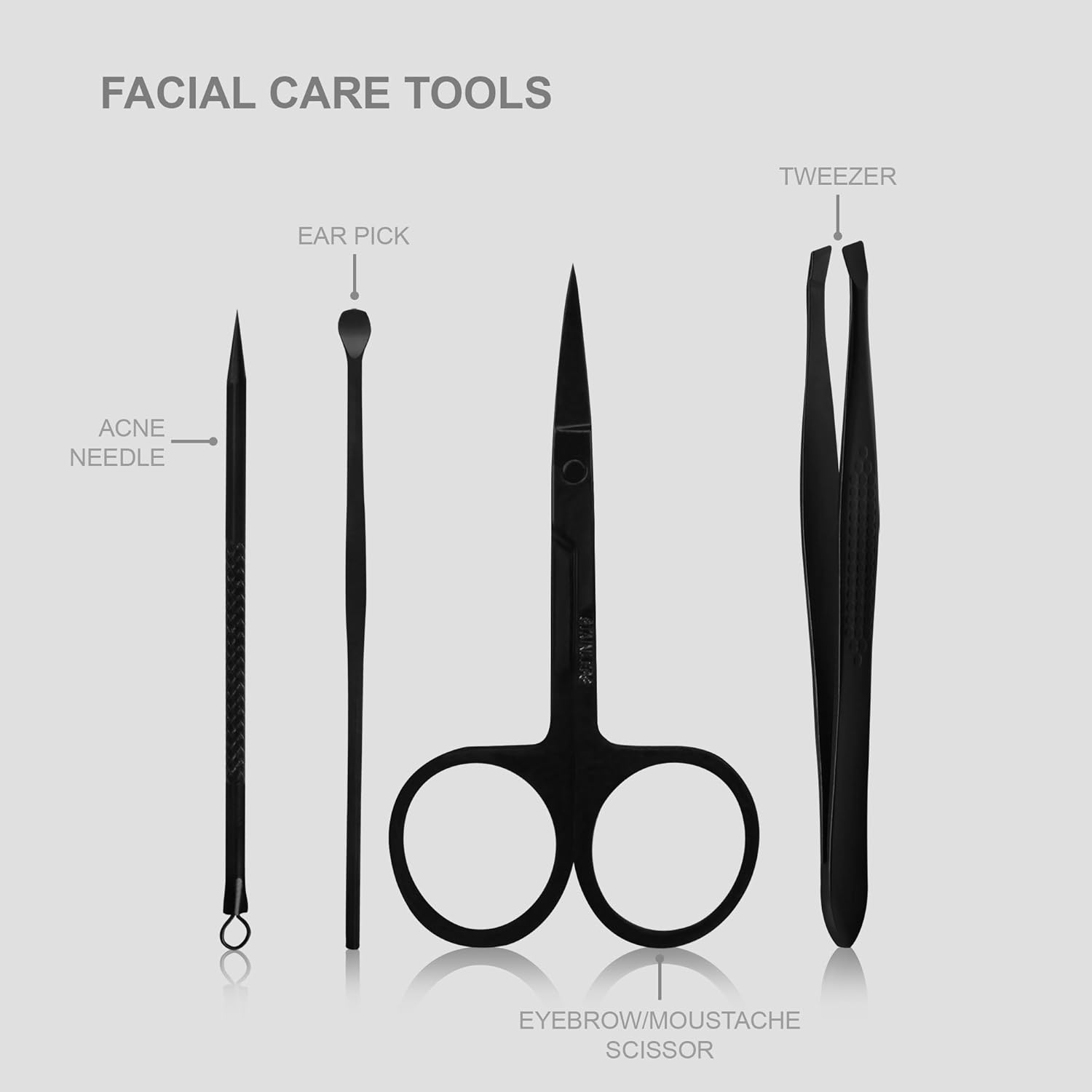 15-Piece Manicure Set for Women Men Nail Clippers Stainless Steel Manicure Kit - Portable Travel Grooming Kit - Facial, Cuticle and Nail Care : Beauty
