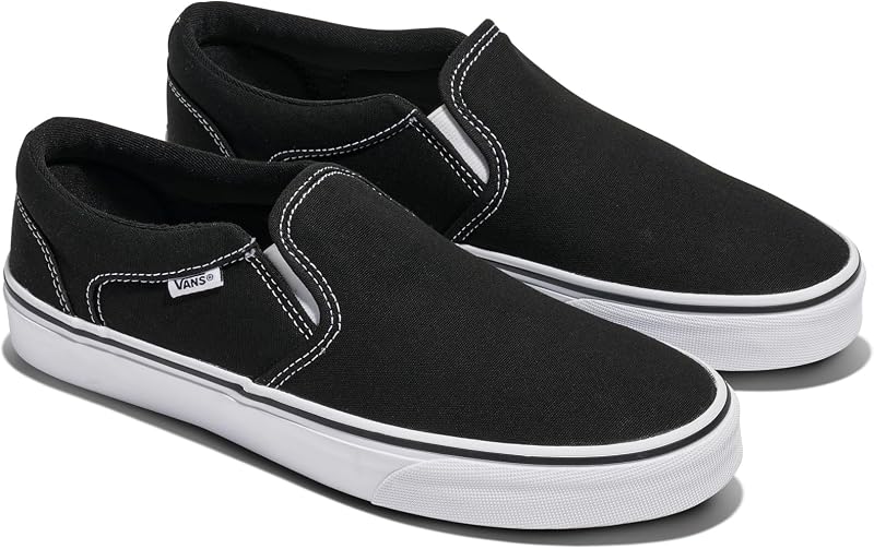 Asher Unisex Sneaker, Canvas Black White, 45 EU
