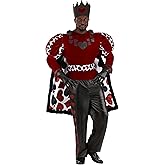 King Of Hearts Costume For Men | Dark Fairytale Outfit With Playing Card Theme, Royal Outfit With Accessories