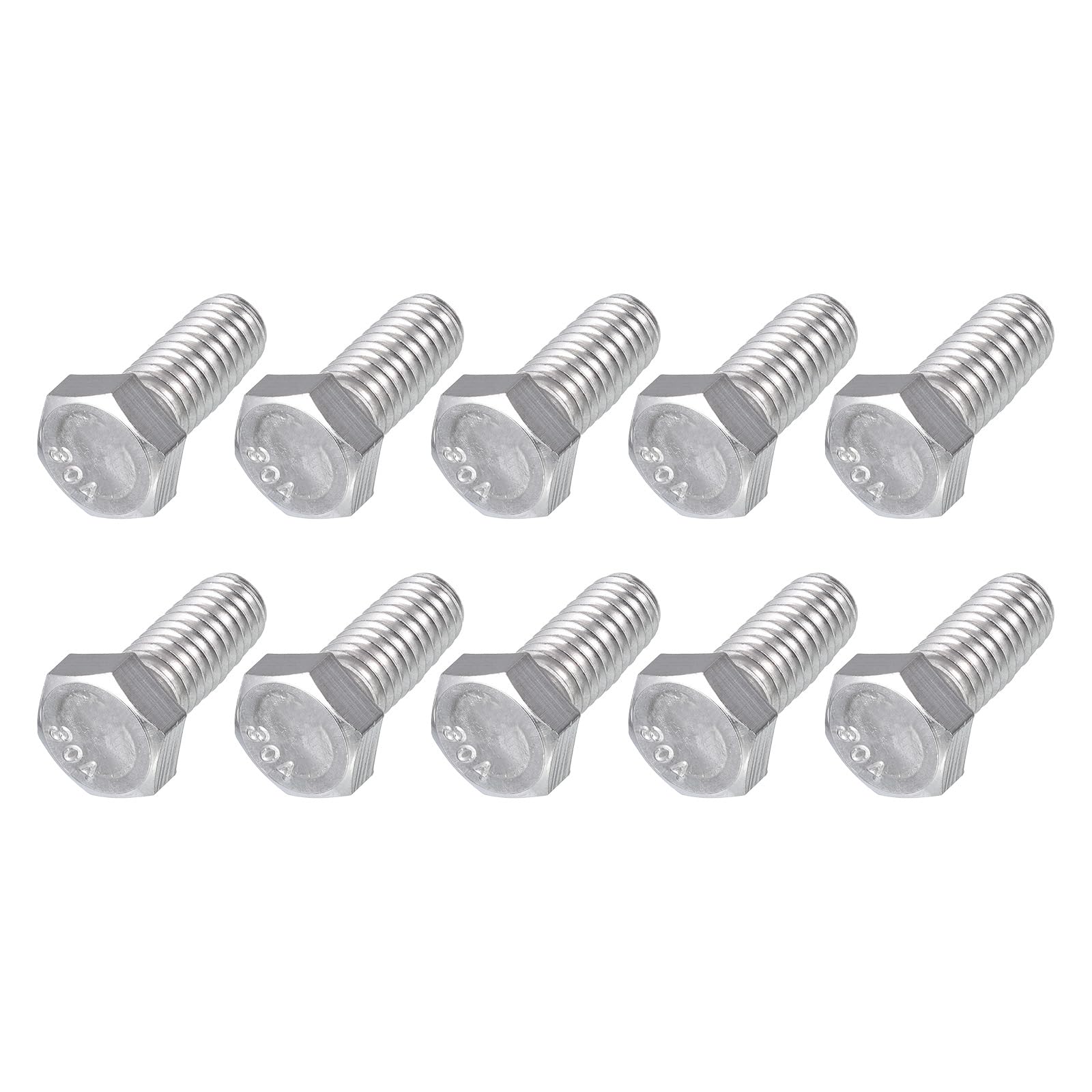 METALLIXITY Hex Head Bolts (3/8-16 x 7/8") 20Pcs, 304 Stainless Steel 18-8, Fully Threaded, External Hex Drive, Plain Finish, Hex Head Screw Bolt, Silver — image 1