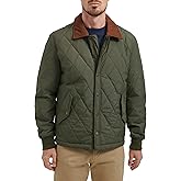 DOCKERS Men's Diamond Quilted Jacket With Corduroy Collar