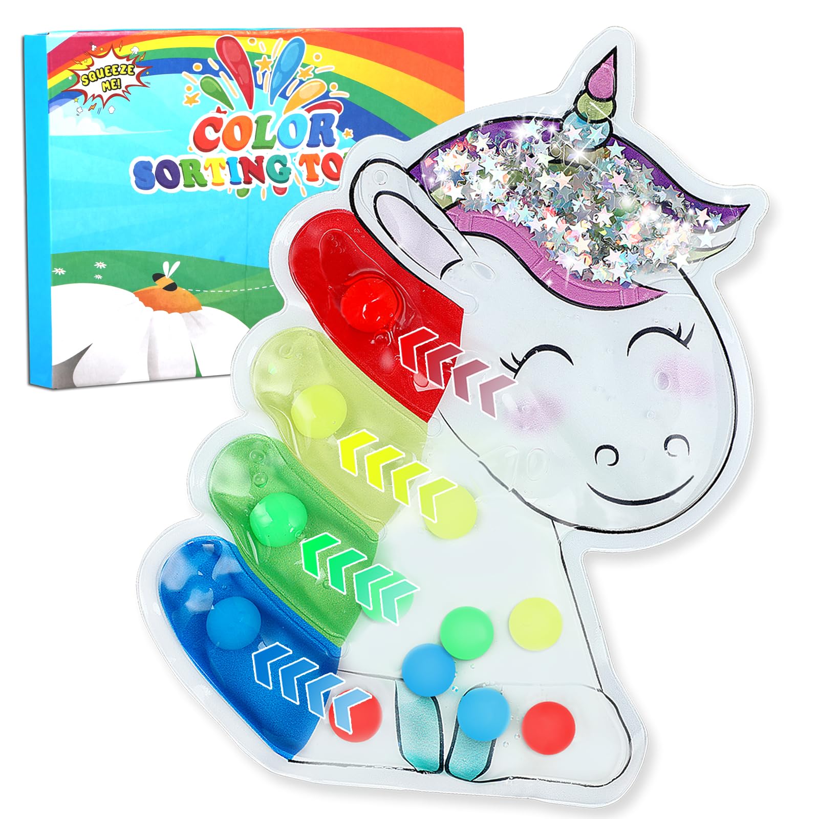 Photo 1 of Color Sorting Toys for Toddlers 1-3 Squishy Sensory Fidgets Fine Motor Skills for Kids Boys Girls Color Matching Games Preschool Learning Activities Calm Down 1PC
