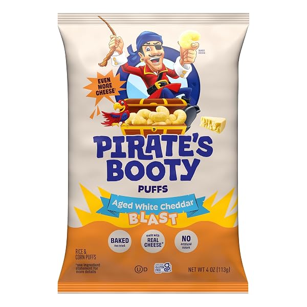 PIRATE’S BOOTY CHEDDAR BLAST CHEESE PUFFS, GLUTEN-FREE, KIDS...