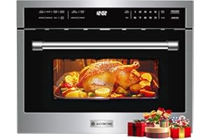 AAOBOSI 24 Inch Built in Microwave Convection Oven,1.6 Cu.Ft Wall Microwave Ovens Air Fryer Combos(upgraded), 1000Watt Power 