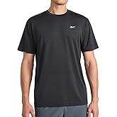 Reebok Mens Reflective Small Logo Crewneck T-Shirt, Standard Fit, Lightweight Cool Touch Jersey Fabric