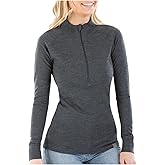 MERIWOOL Womens Base Layer 100% Merino Wool Midweight 250g Half Zip Sweater for Women