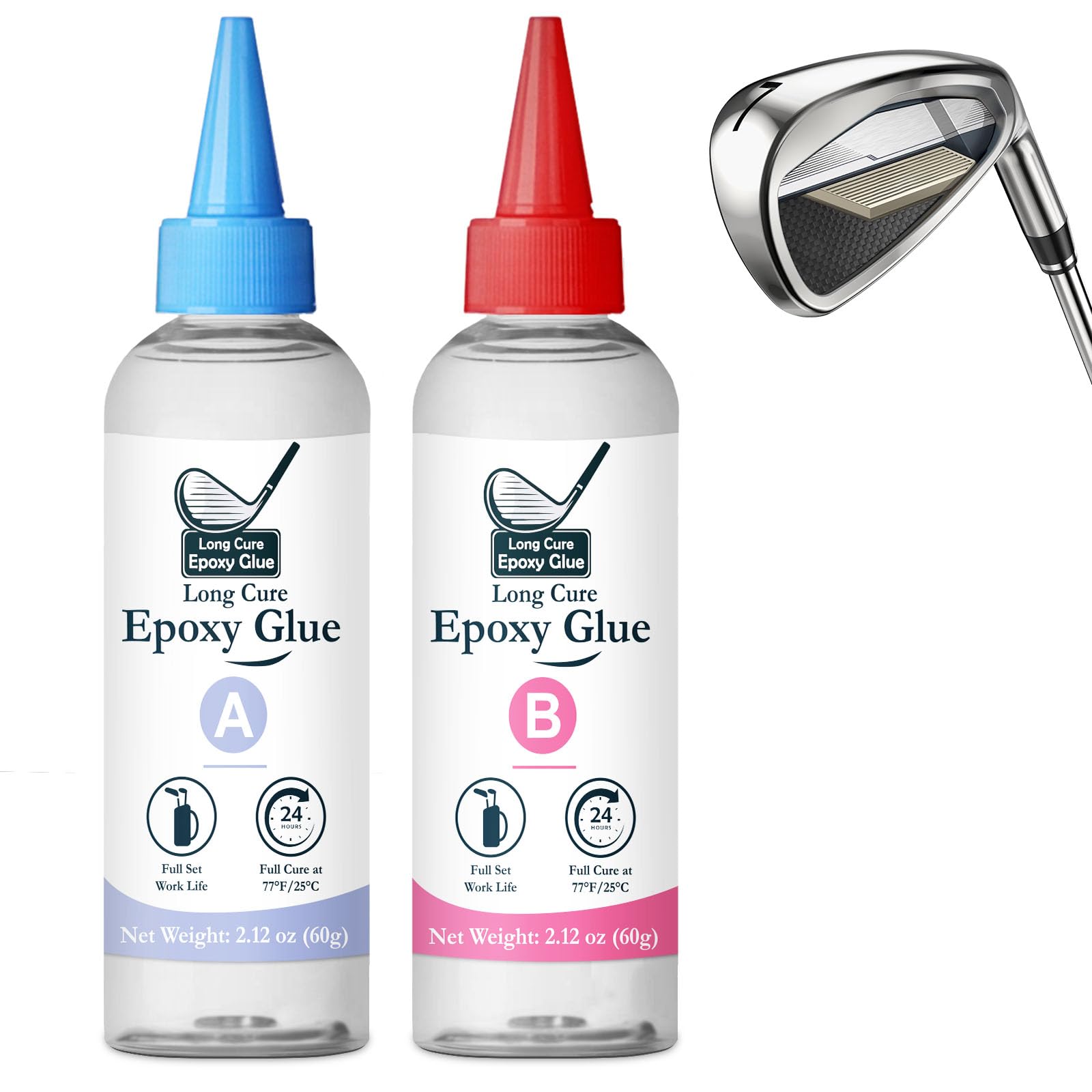 INNOVAYOU Long Cure Golf Club Epoxy 4.23oz, Quick Cure Transparent Durable Golf Epoxy, Used to Repair All Clubs, Heads, Drivers, Putters and Irons