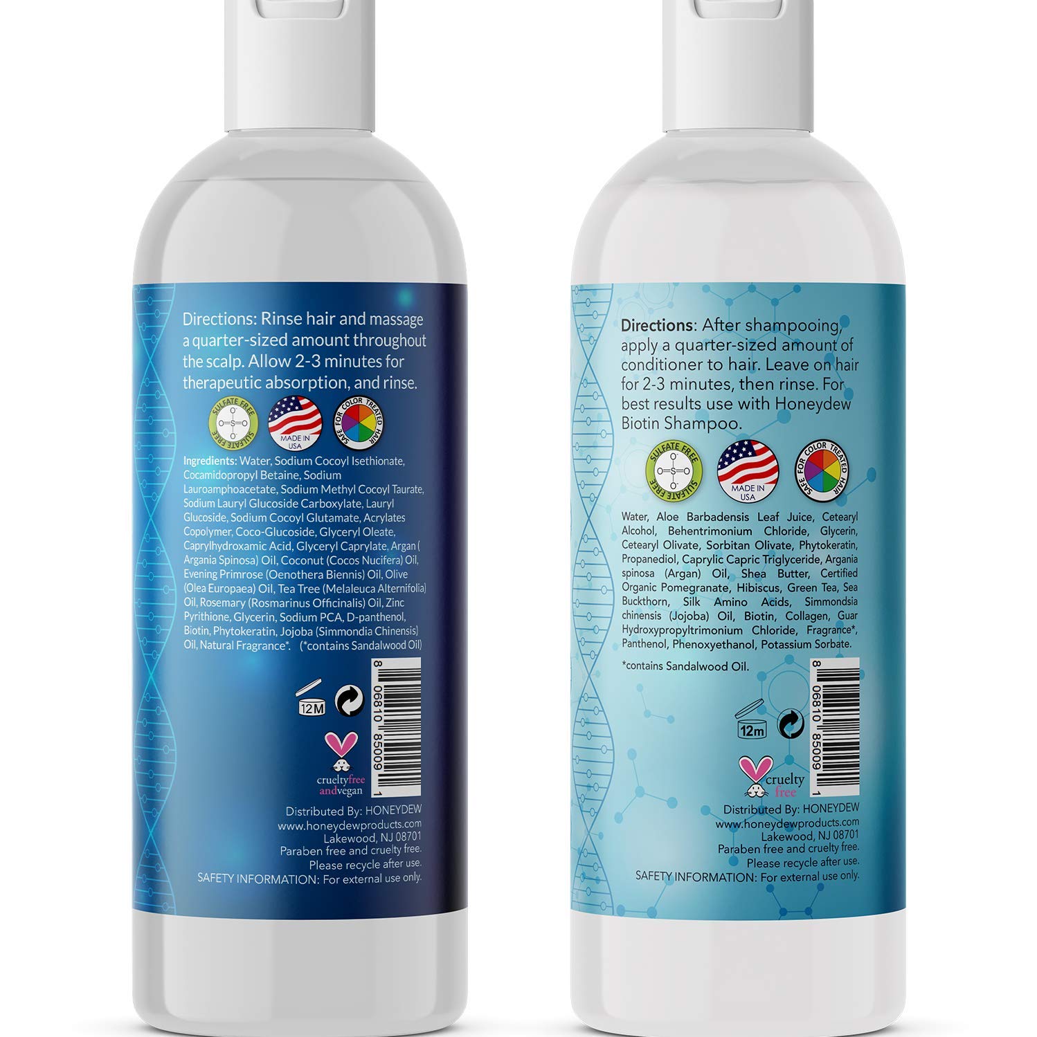 Biotin Shampoo and Conditioner Hair Loss Treatment for Thinning Hair - Hair Follicle Stimulator for Fuller Thicker Hair Growth - Revive Damaged Hair with Natural Jojoba Oil Argan Oil Sea Buckthorn: Beauty