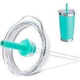 Prurex Replacement Straw Lid - For YETI Rambler - Fits 10 oz Stackable Lowball, 10 oz, 16 oz Stackable Tumbler, 20 oz, 24 oz Mug & 25 oz Tumbler with Handle - Leak - Proof Press - Fit Cover(Teal)