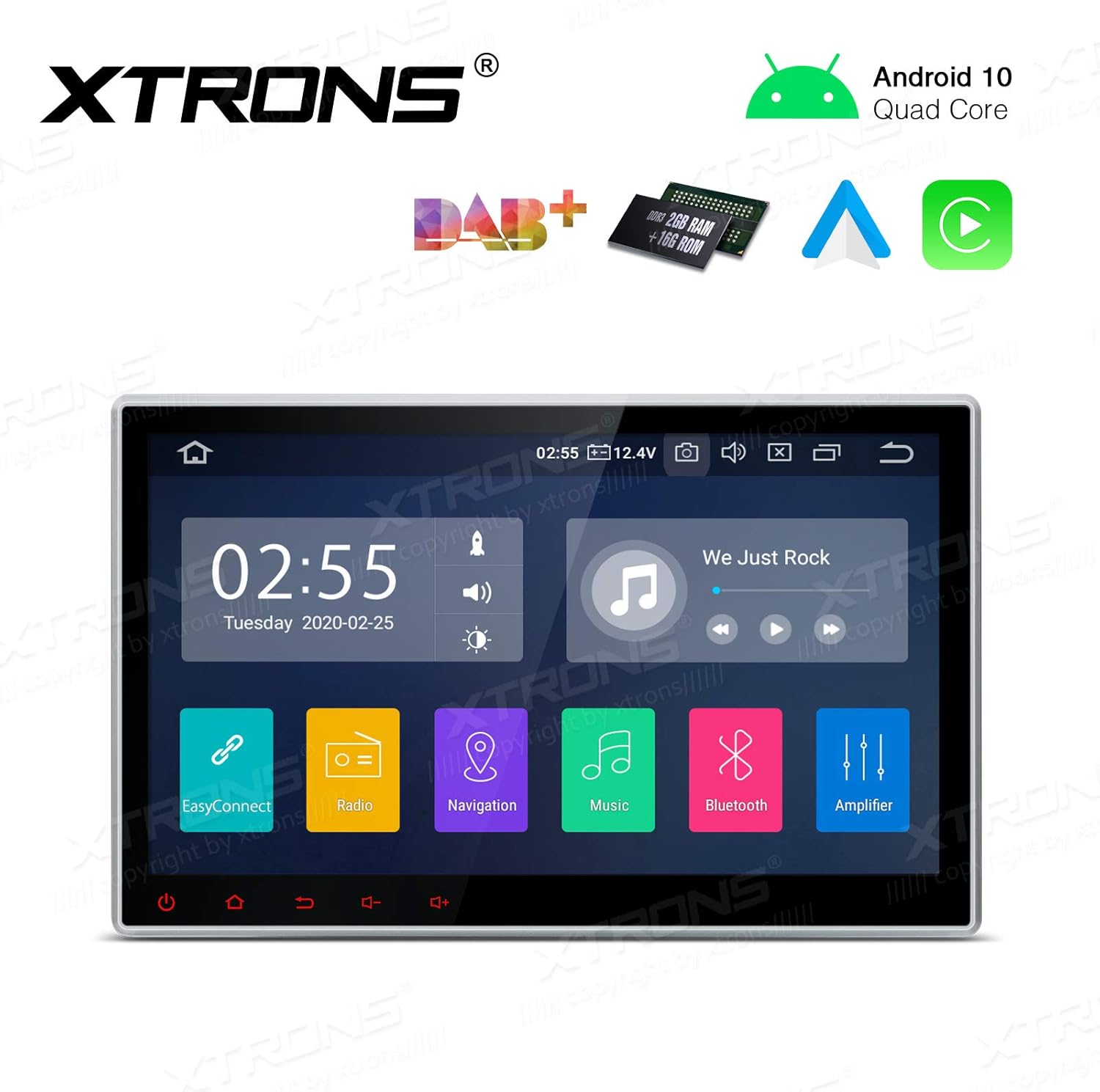 XTRONS Android 10 Car Stereo Radio Player 10.1 Inch Touch Screen GPS Navigation