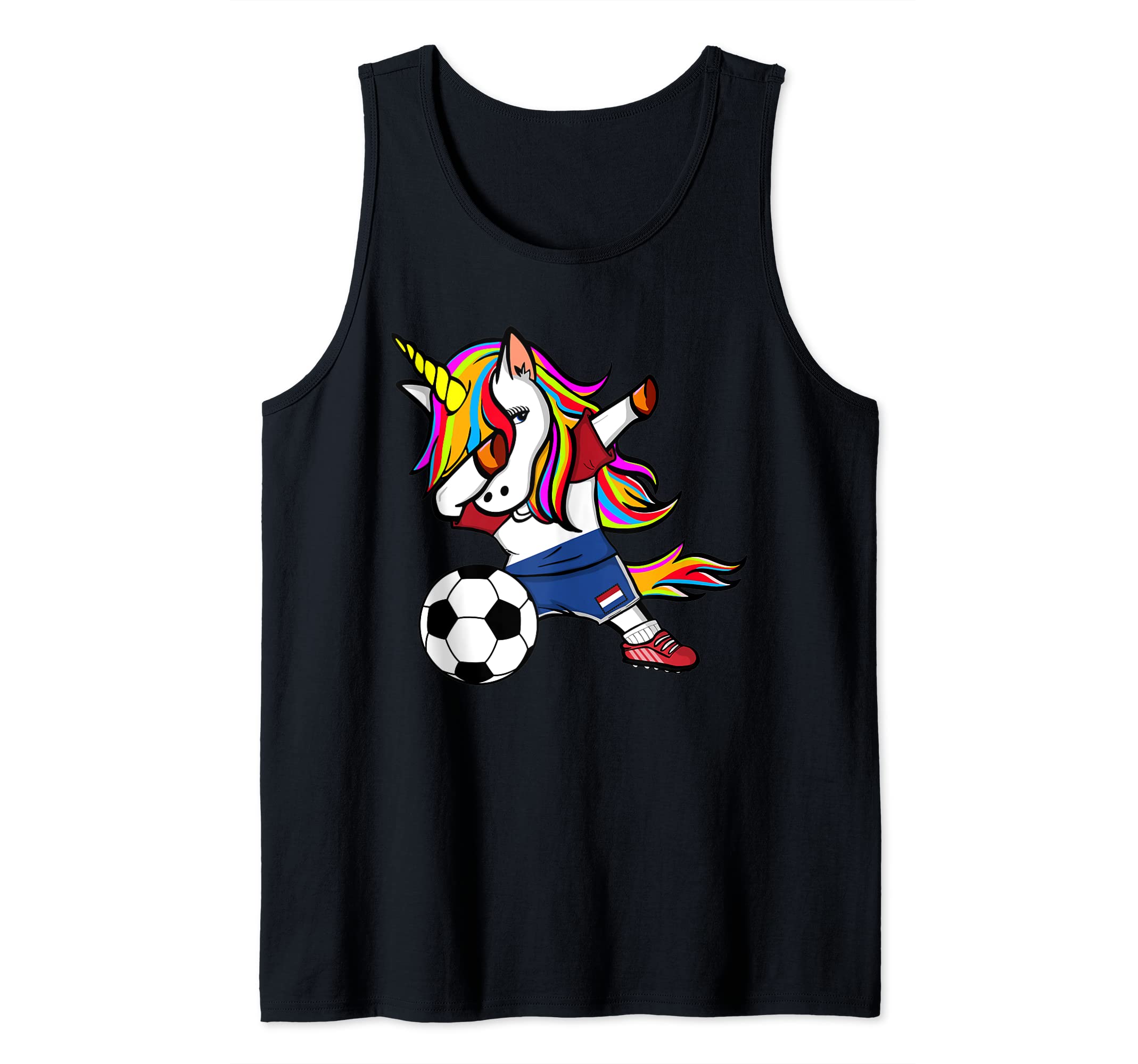 Dabbing Unicorn Netherlands Football - Dutch Flag Soccer Tank Top