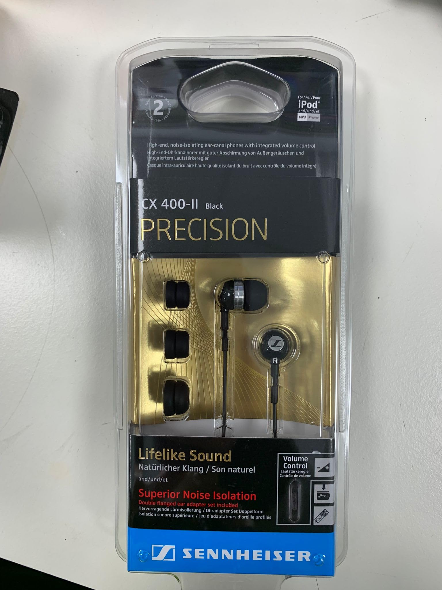 Sennheiser CX 400-II Precision In-Ear Stereo Headphones with 1.2 m Cable, 3.5 mm Jack, Carrying Case, Black