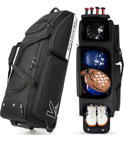 Amazon.com : MARITTON Rolling Baseball Bag with Wheels, Large