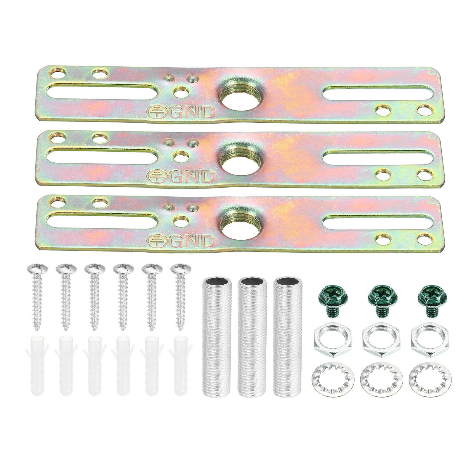 PATIKIL 4" Ceiling Light Plate Kit, 3 Pack Light Crossbar Mounting Bracket Universal Lamp Fixture Hardware Set for Chandelier Wall Light, Zinc Plated