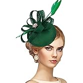 Zinniday Feather Tea Party Hats - Fascinator 2025 Derby Hat 1920s 50s Church Fascinators with Hair Clip for Lady